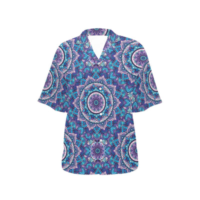 Mandala Pattern Print Design 04 Women's Hawaiian Shirt