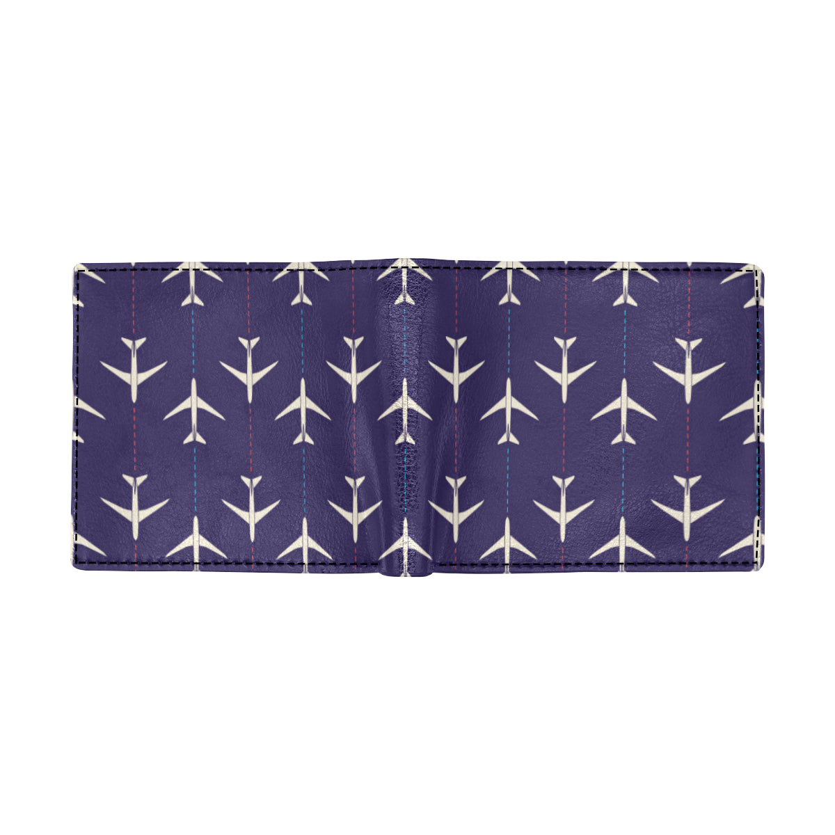Airplane Pattern Print Design 03 Men's ID Card Wallet