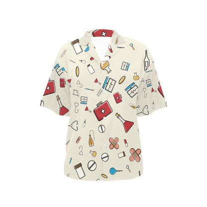 Nurse Pattern Print Design A04 Women's Hawaiian Shirt