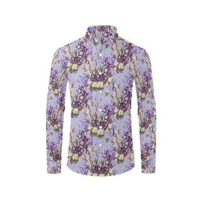 Iris Pattern Print Design IR07 Men's Long Sleeve Shirt