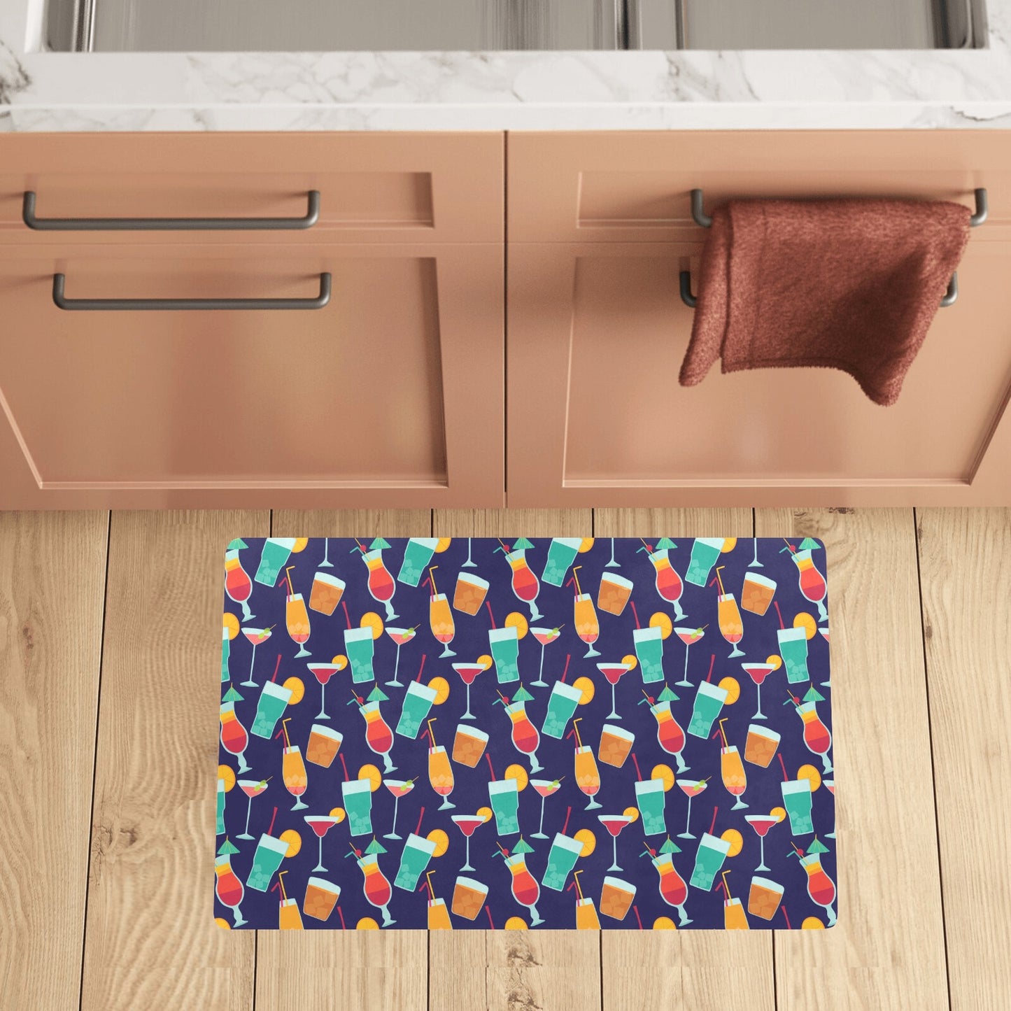 Cocktail Pattern Print Design 06 Kitchen Mat
