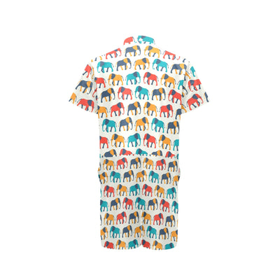 Elephant Colorful Print Pattern Men's Romper