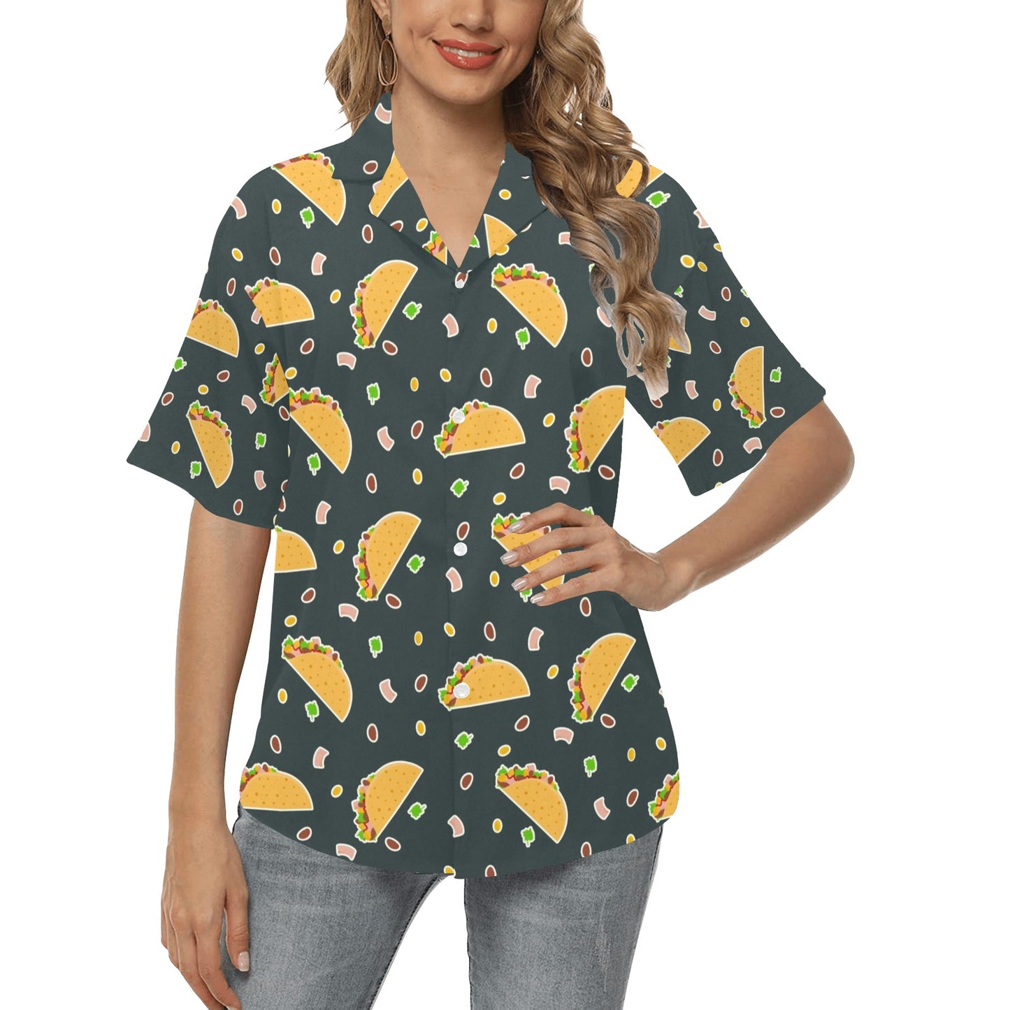 Taco Pattern Print Design TC02 Women's Hawaiian Shirt