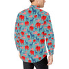 Donkey Red Elephant Pattern Print Design 03 Men's Long Sleeve Shirt