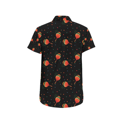Maracas Pattern Print Design 03 Men's Short Sleeve Button Up Shirt