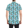 Surfboard Themed Pattern Men's Short Sleeve Button Up Shirt