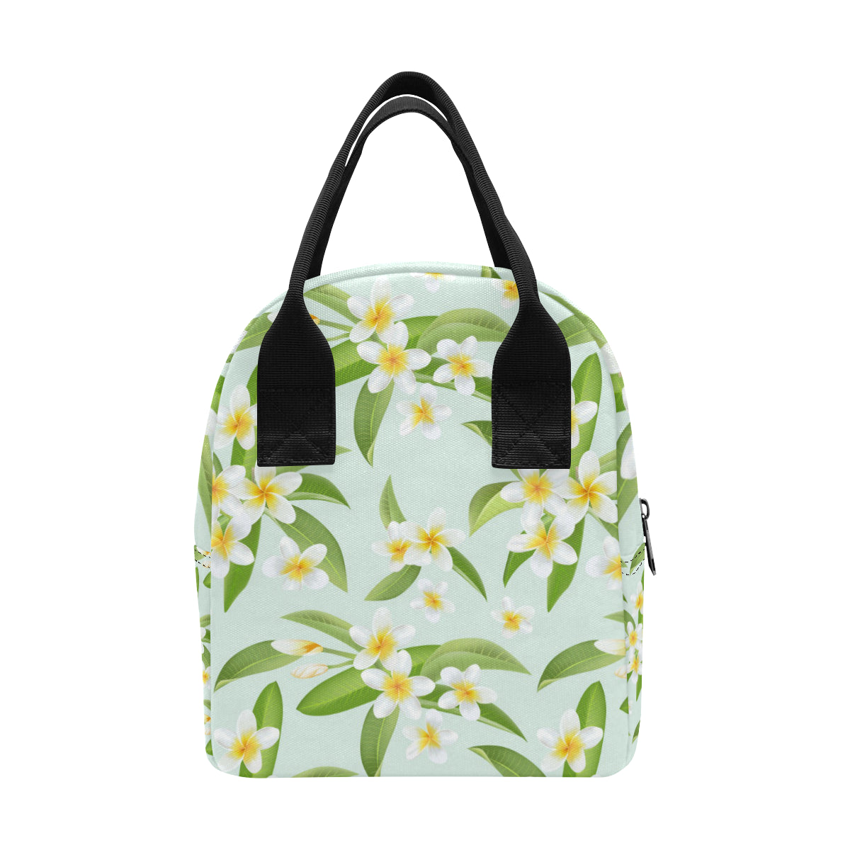 Yellow Plumeria Pattern Print Design PM024 Insulated Lunch Bag