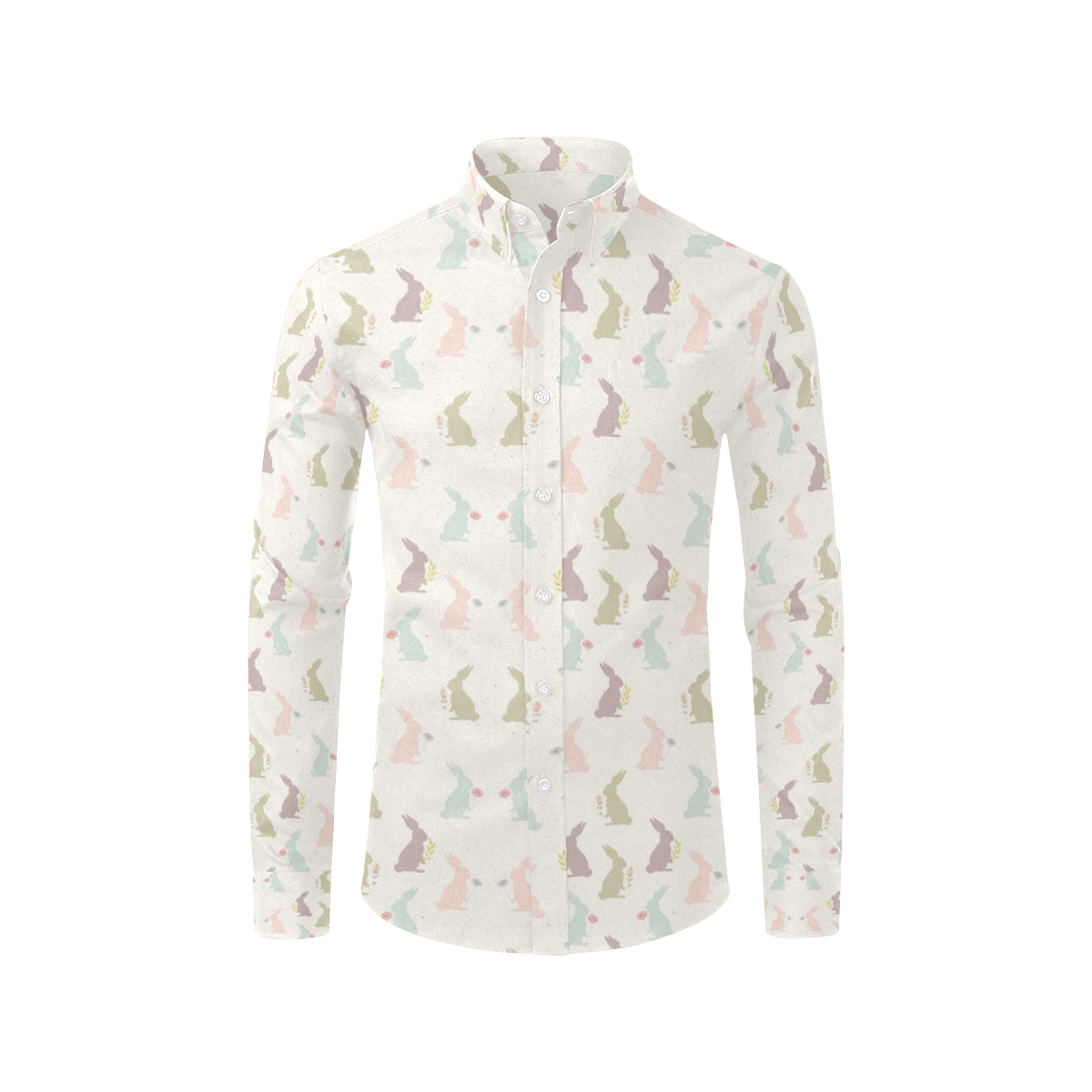 Bunny Pattern Print Design 05 Men's Long Sleeve Shirt