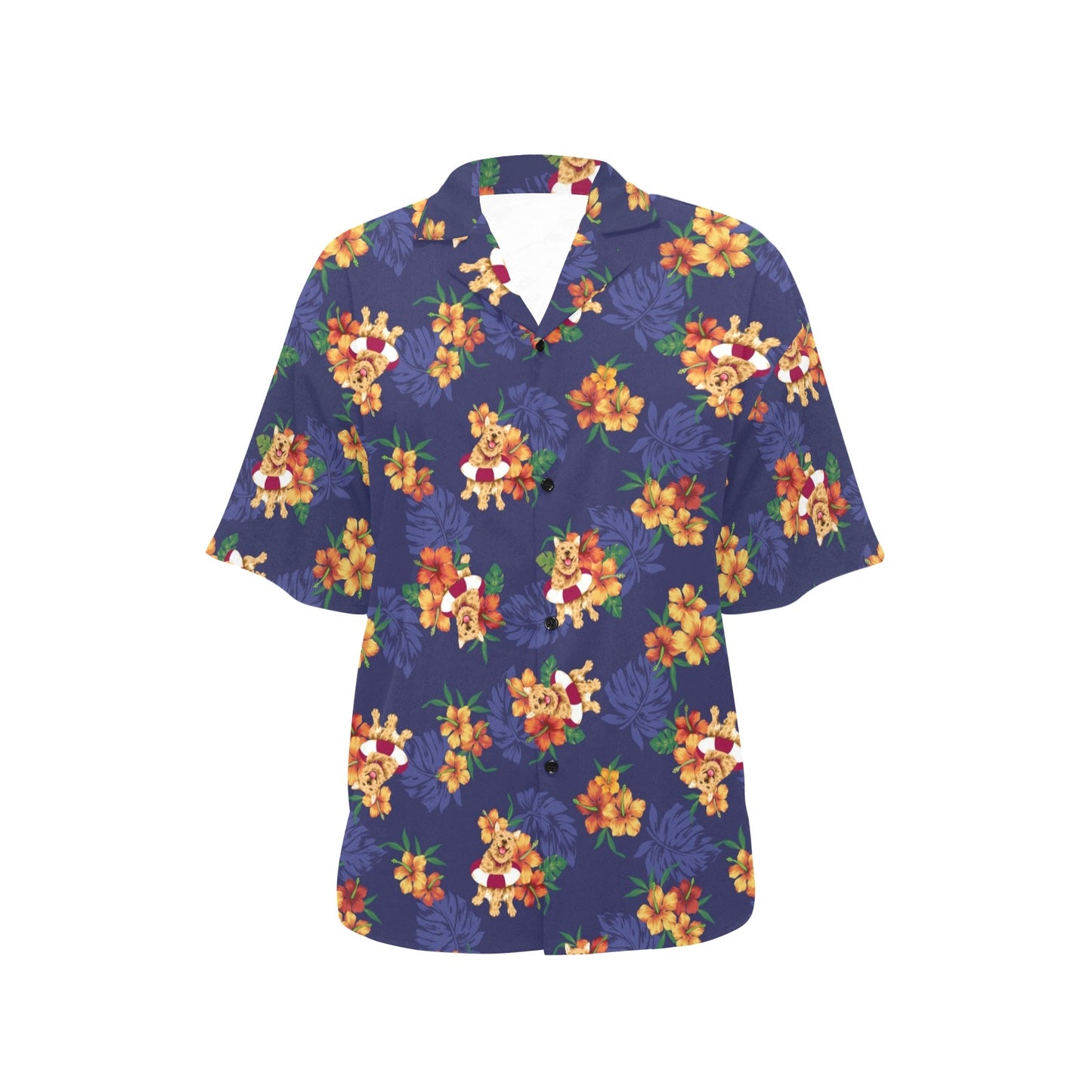 Hawaiian Themed Pattern Print Design H02 Women's Hawaiian Shirt