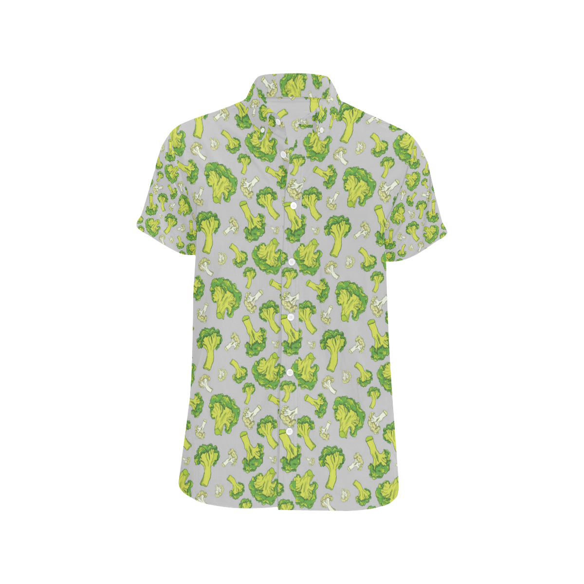 Broccoli Pattern Print Design 03 Men's Short Sleeve Button Up Shirt