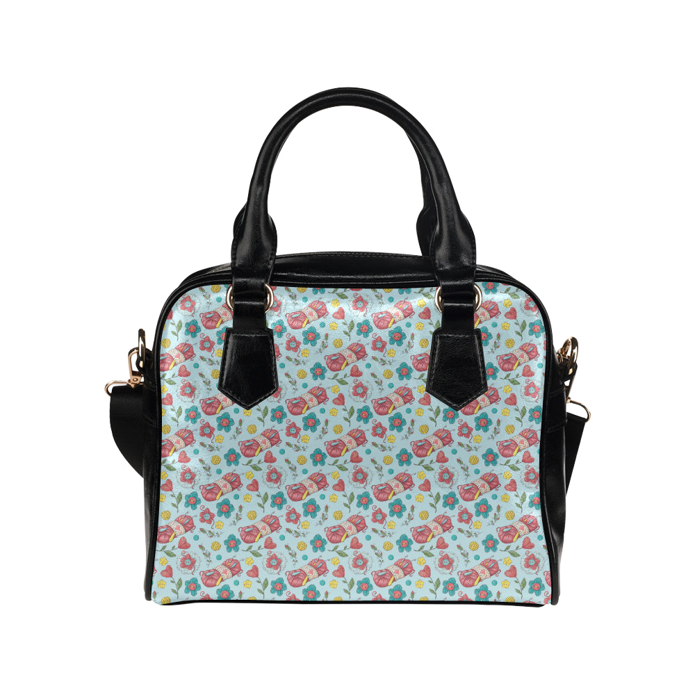 Crochet Pattern Print Design 01 Shoulder Handbag