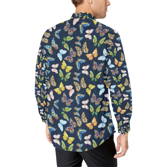 Butterfly Beautiful Print Pattern Men's Long Sleeve Shirt