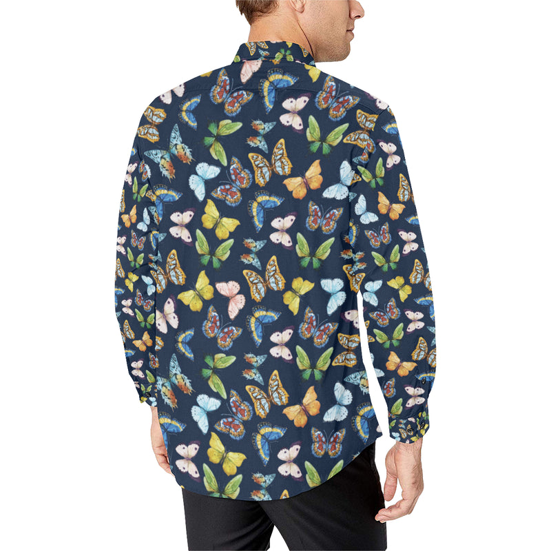 Butterfly Beautiful Print Pattern Men's Long Sleeve Shirt