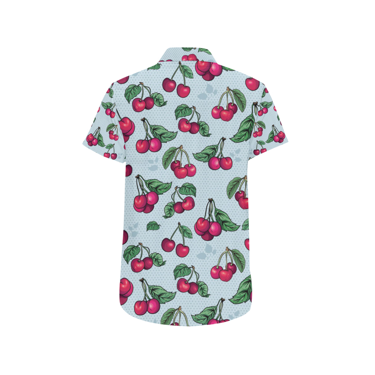 Cherry Pattern Print Design CH01 Men's Short Sleeve Button Up Shirt