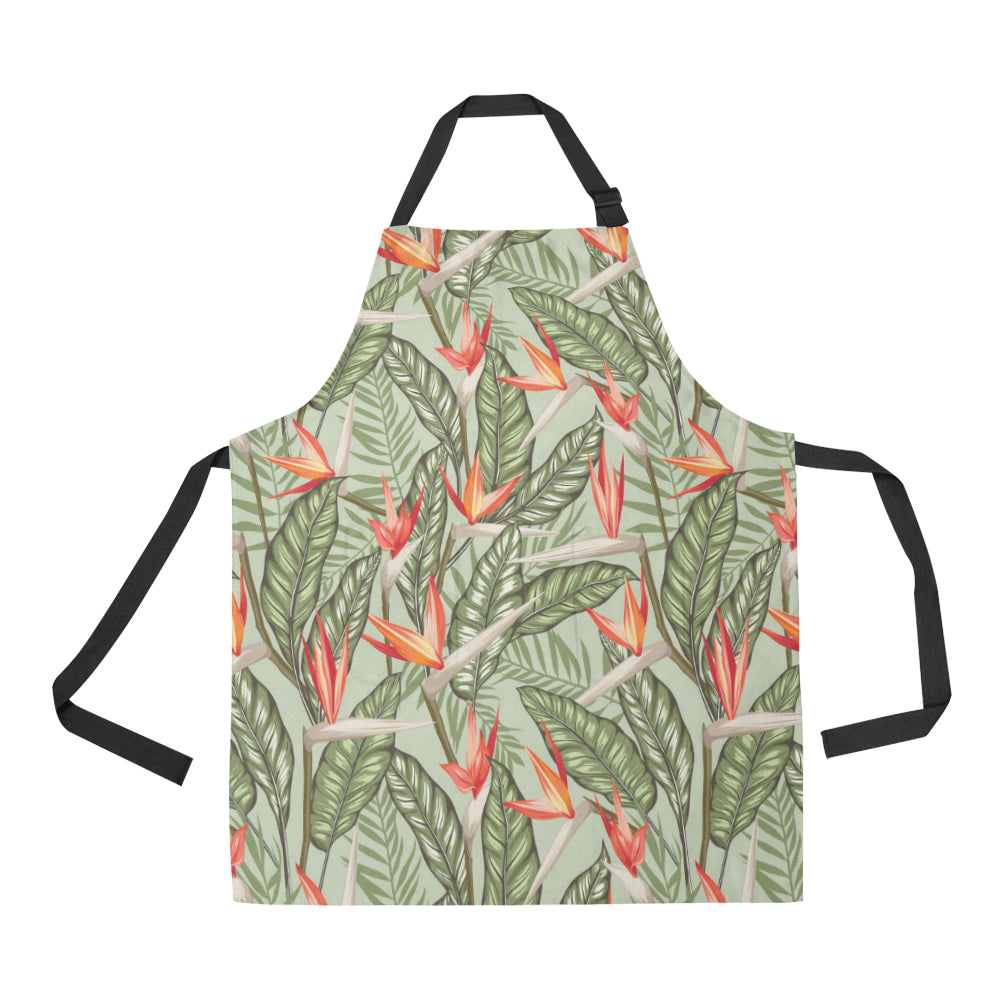 Bird Of Paradise Pattern Print Design BOP08 Apron with Pocket