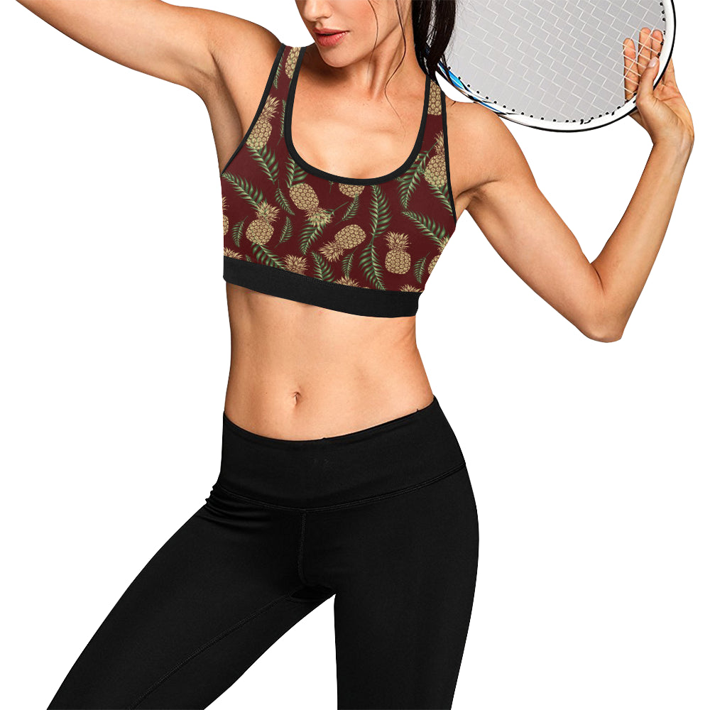 Pineapple Pattern Print Design PP013 Sports Bra