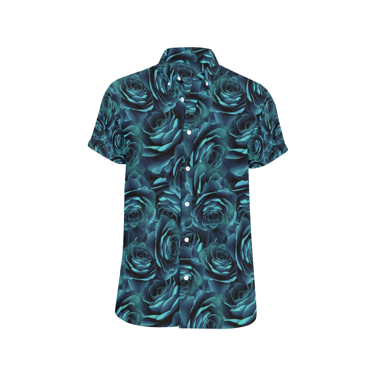 Camellia Pattern Print Design CM04 Men's Short Sleeve Button Up Shirt