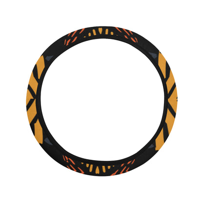 Kente Pattern Print Design 05 Steering Wheel Cover with Elastic Edge
