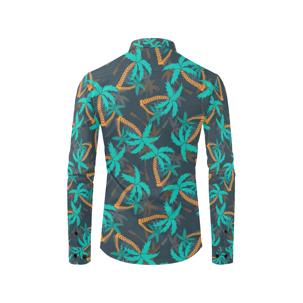 Palm Tree Pattern Print Design PT01 Men's Long Sleeve Shirt