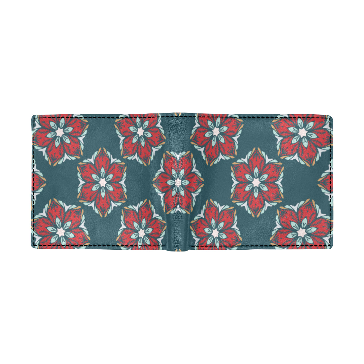 Poinsettia Pattern Print Design A03 Men's ID Card Wallet