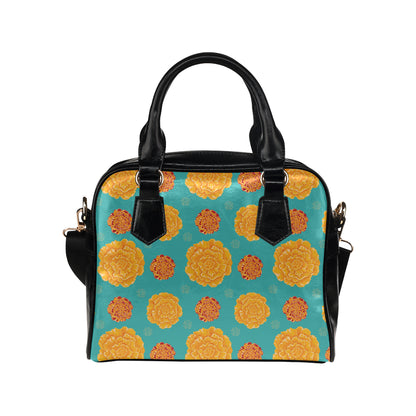 Marigold Pattern Print Design 02 Shoulder Handbag