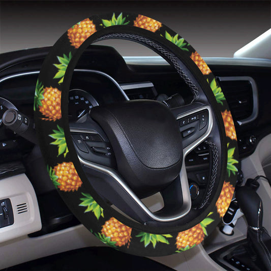 Pineapple Cute Print Design Pattern Steering Wheel Cover with Elastic Edge