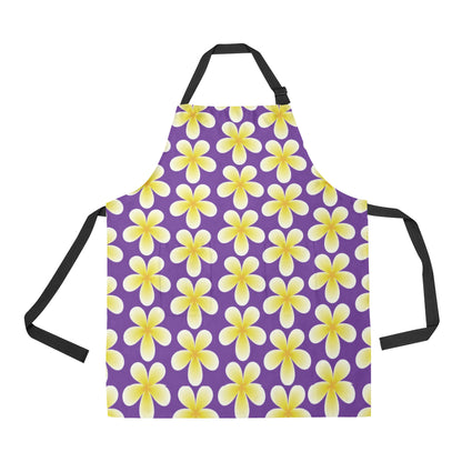 Yellow Plumeria Pattern Print Design PM05 Apron with Pocket