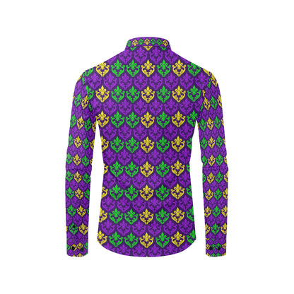 Mardi Gras Pattern Print Design 02 Men's Long Sleeve Shirt