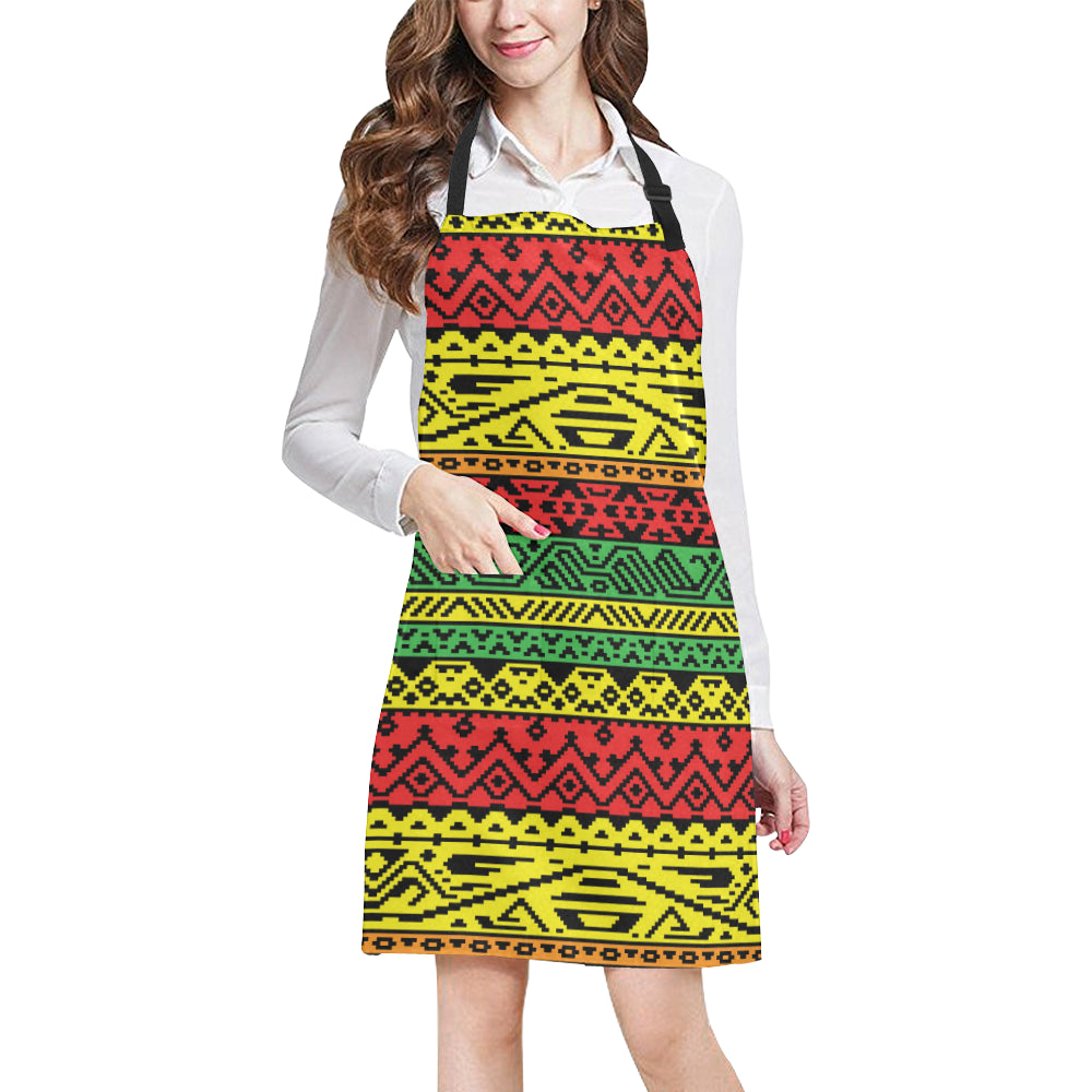 Rastafarian Pattern Print Design A02 Apron with Pocket