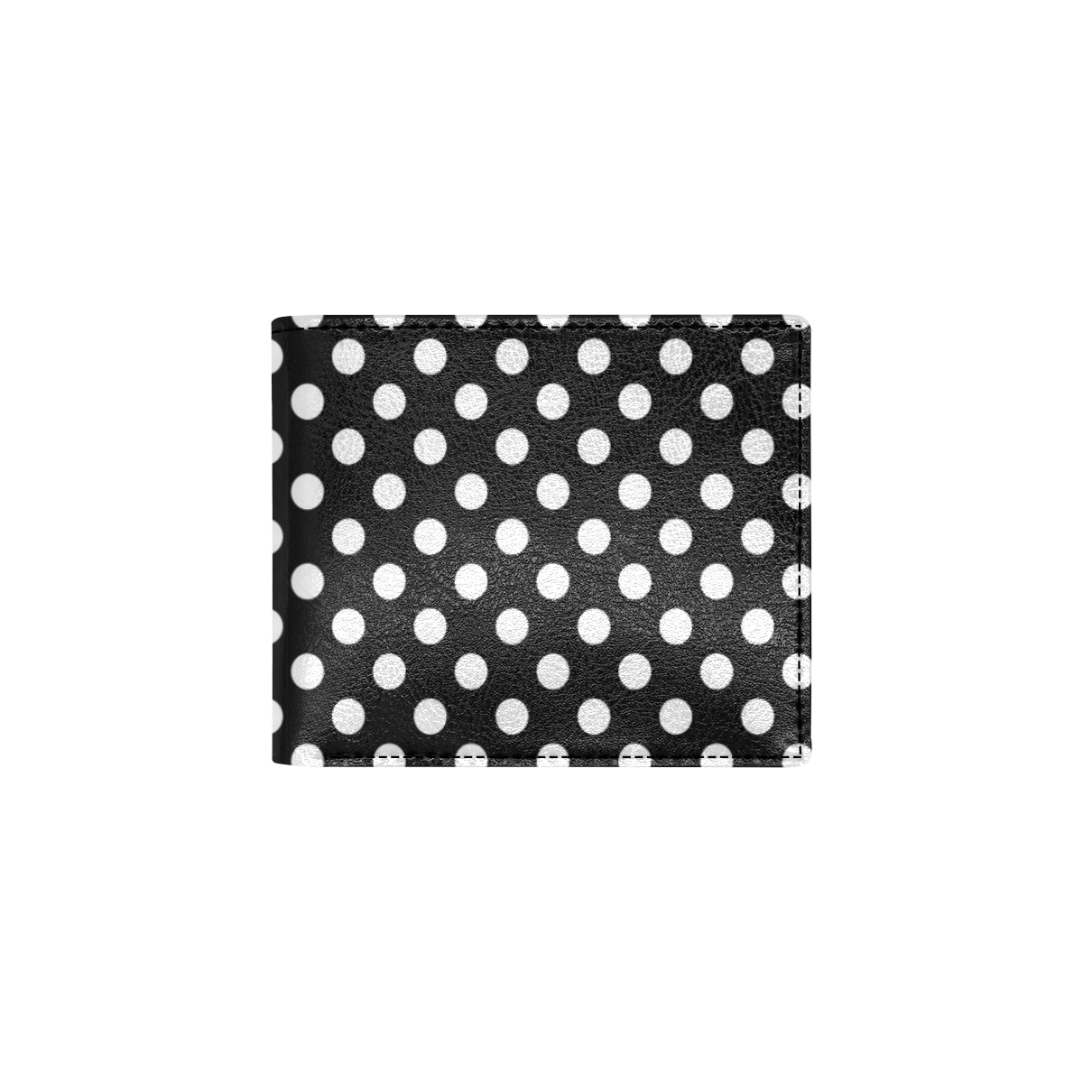 Polka Dot Black White Pattern Print Design 03 Men's ID Card Wallet