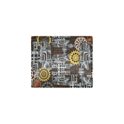 Mechanic Pattern Print Design 04 Men's ID Card Wallet