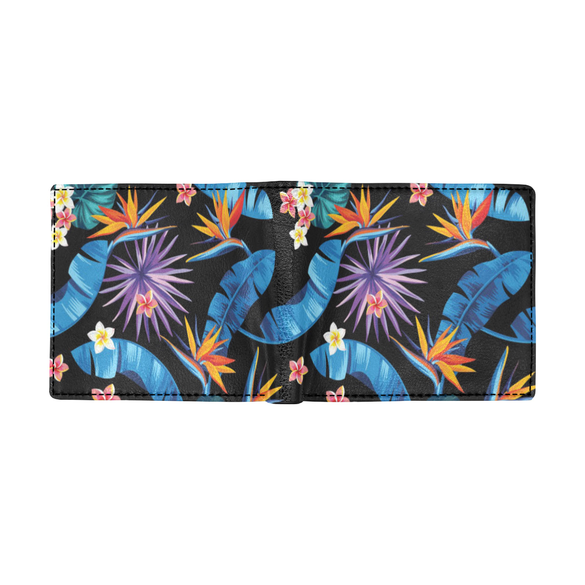 Tropical Flower Pattern Print Design TF018 Men's ID Card Wallet