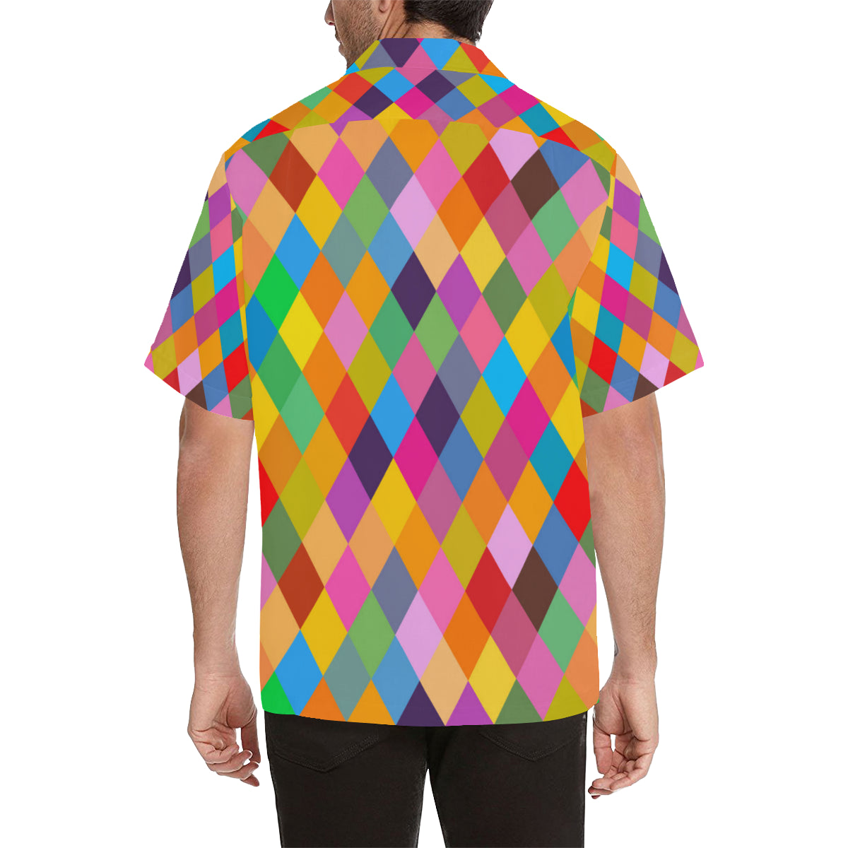 Harlequin Pattern Print Design 02 Men's Hawaiian Shirt