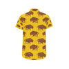 Bison Native Pattern Print Design 01 Men's Short Sleeve Button Up Shirt