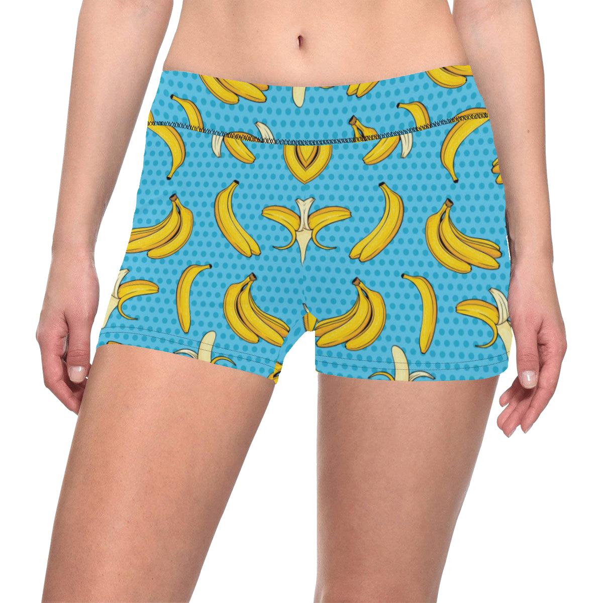 Banana Pattern Print Design BA08 Yoga Shorts