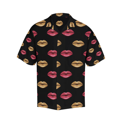 Lip Pattern Print Design 03 Men's Hawaiian Shirt