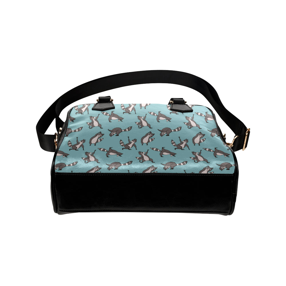 Raccoon Pattern Print Design A07 Shoulder Handbag