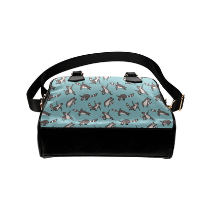 Raccoon Pattern Print Design A07 Shoulder Handbag