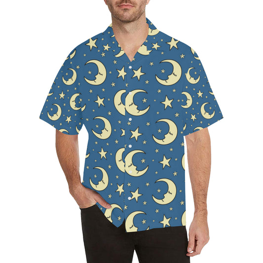 Moon Night Pattern Print Design 03 Men's Hawaiian Shirt
