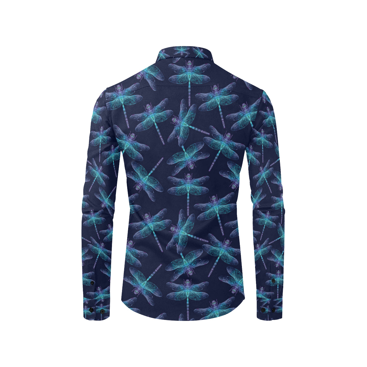 Dragonfly Hand Drawn Style Print Men's Long Sleeve Shirt