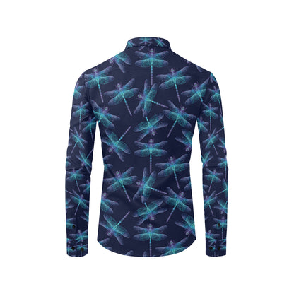 Dragonfly Hand Drawn Style Print Men's Long Sleeve Shirt