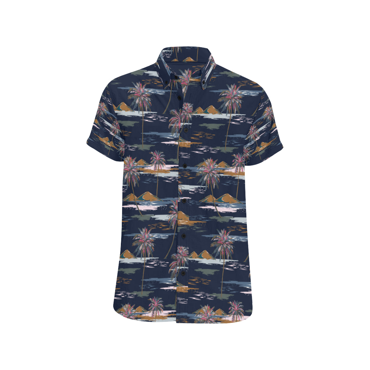 Pacific island Pattern Print Design A06 Men's Short Sleeve Button Up Shirt