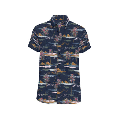 Pacific island Pattern Print Design A06 Men's Short Sleeve Button Up Shirt