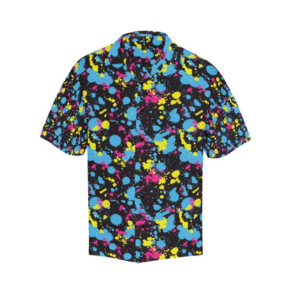 Splatter Colorful Print Design LKS301 Men's Hawaiian Shirt