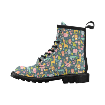 Safari Animal Cartoon Print Design LKS305 Women's Boots