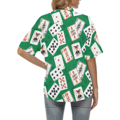 Poker Cards Pattern Print Design A03 Women's Hawaiian Shirt