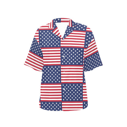 Patriotic US Flag Pattern Print Design A03 Women's Hawaiian Shirt