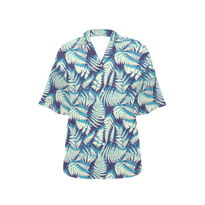 Fern Leave Summer Print Pattern Women's Hawaiian Shirt