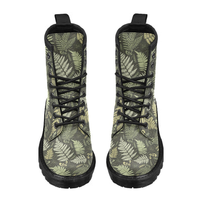 Fern Leave Green Print Pattern Women's Boots