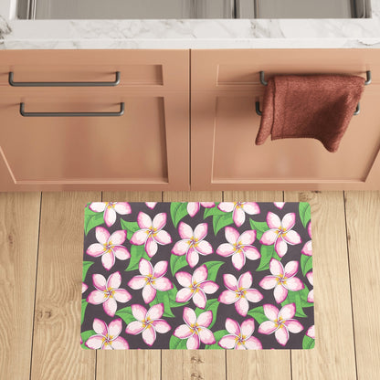Pink Plumeria Pattern Print Design PM019 Kitchen Mat